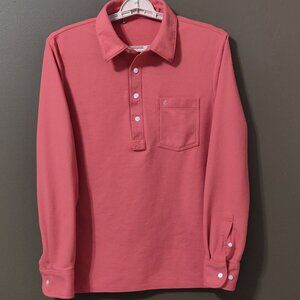 Criquet Long Sleeve Slim Fit Polo Shirt In Terracotta Men's MEDIUM